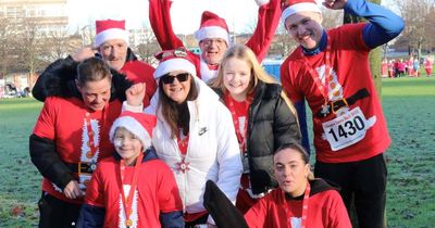 Brave six-year-old with aggressive brain tumour among thousands to complete Santa Dash