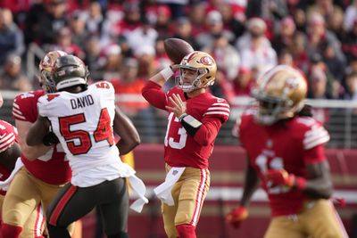 Purdy good throw: Christian McCaffrey hauls in deep throw for TD