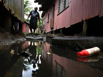 The Fijian settlement consumed by the tide