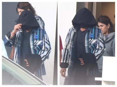 Shah Rukh Khan hides his face under his hoodie as he returns from Vaishno Devi temple with 'Pathaan' director Siddharth Anand