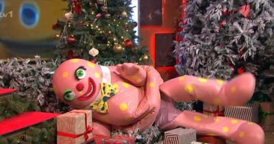 Mr Blobby goes on This Morning rampage as he wrecks set while egged on by Basil Brush