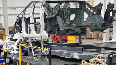 Tesla Cybertruck Body Shown In Spy Images And Video From Giga Texas