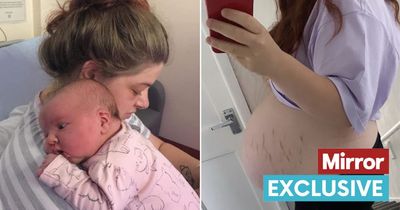Mum gave birth to baby so big she fitted into clothing for six-month-olds immediately