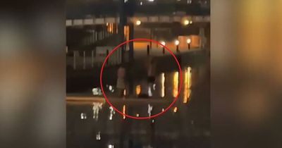 'Utterly reckless' swimmers caught on camera moments after swimming in freezing Salford Quays