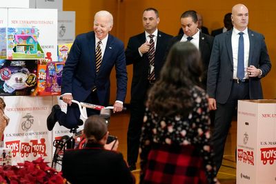 Joe and Jill Biden help pack holiday presents at Toys for Tots event: ‘Giving Santa a run for his money’