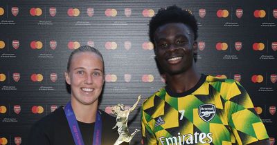 Arsenal’s Beth Mead and Bukayo Saka chase down Mohamed Salah to become Fans' Footballer of 2022