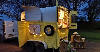 East Lothian dinner ladies set up pizza business from back of bright yellow horsebox