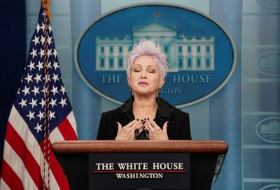 Cyndi Lauper makes surprise appearance in White House briefing room before Respect for Marriage Act signing