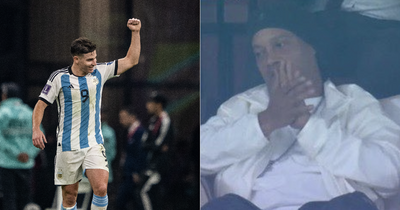 How Brazil legend Ronaldinho reacted to Julian Alvarez's goal for Argentina vs Croatia