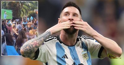 Argentina fans celebrate at Diego Maradona's house to soak up Lionel Messi's heroics