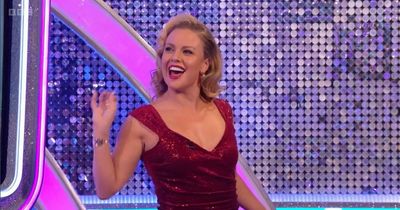 Viewers can't help but be distracted as BBC Strictly It Takes Two's Joanne Clifton gives dancing tips
