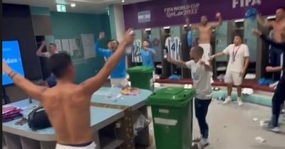 Argentina players yell "f***ing English" during World Cup dressing room celebrations after Croatia win