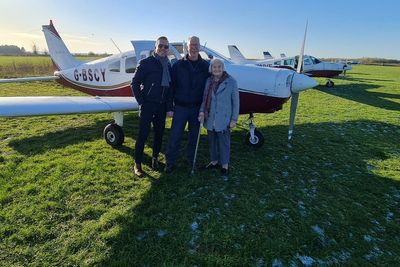 94-year-old care home resident completes lifetime wish to fly a plane