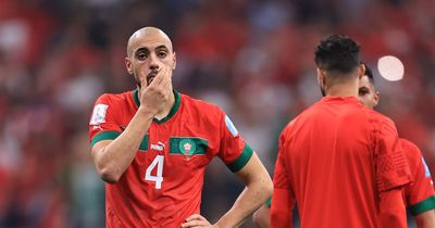 Sofyan Amrabat gets Emmanuel Macron presidential seal of approval during World Cup dressing room visit