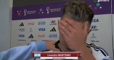 Lisandro Martinez reduced to tears and consoled by reporter during emotional interview