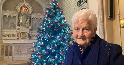 100-year-old Irishwoman switches on Christmas lights in same church where she was christened as a baby