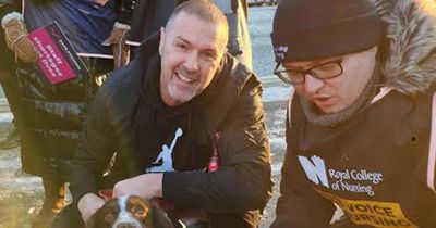 Paddy McGuinness shows support for striking nurses as he joins picket line