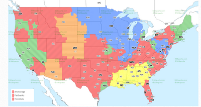 NFL Week 15 TV coverage maps