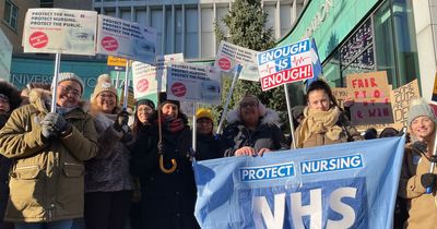 Nurses break picket line outside hospital to help injured man