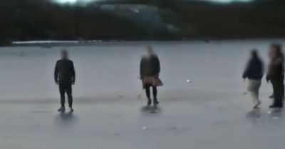 Group of 'thick' people filmed playing on frozen lake days after Solihull tragedy