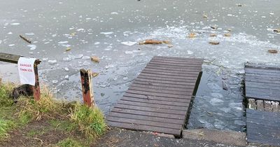 Dog dies after falling into frozen North East lake as fire brigade issues stark warning