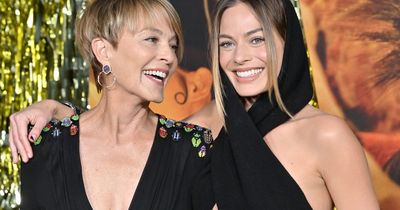 Margot Robbie brings VERY glam mum to film premiere as they both rock cut-out gowns