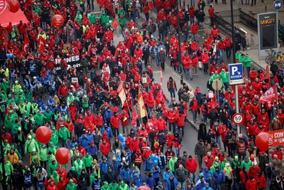 Thousands protest in Brussels over cost-of-living crisis, hitting public transport