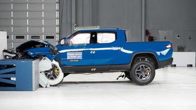 Watch Rivian R1T Get Crash Tested By IIHS On Its Way To A Top Safety Pick+