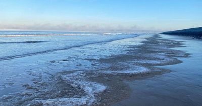 Extraordinary pictures show frozen sea in UK village as temperatures plummet to -6C