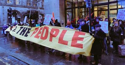 Protesters seeking energy price freeze descend on Scottish Power office in Glasgow