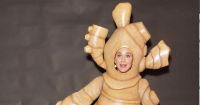 Katy Perry dresses as a ginger root in bonkers 'picture of health' stunt