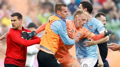 Melbourne City player injured as spectators invade pitch in A-League Men match, forcing abandonment