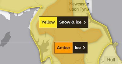 Amber weather warning issued for the North East as Met Office forecasts snow and ice