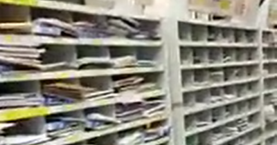 Undelivered letters pictured piled up in Royal Mail Nottingham delivery office