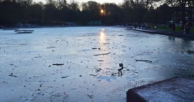 Police issue safety warning as children spotted 'playing on frozen pond'