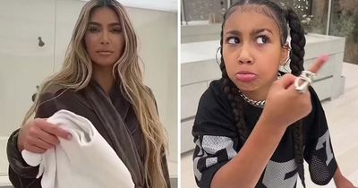 North West ignores mum Kim Kardashian's attempt to help clean up her mess in cheeky clip