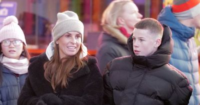 Coleen Rooney's oldest son Kai, 13, is all grown up as they visit Winter Wonderland