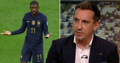 Gary Neville blasts "pathetic" Ousmane Dembele in scathing criticism after early hook
