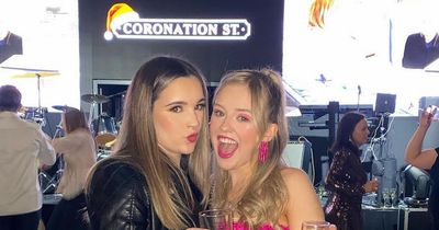 Glam Corrie stars worlds away from cobbles as they let their hair down at Christmas party