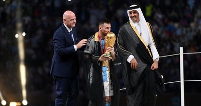 Lionel Messi robe: Argentina World Cup winner's shirt covered by cloak and pundits left unhappy