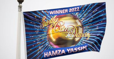 Flag honouring Hamza Yassin's Strictly win is proudly raised in hometown