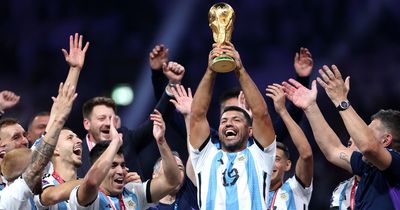 Man City legend Sergio Aguero allowed to lift World Cup as Argentina beat France on penalties