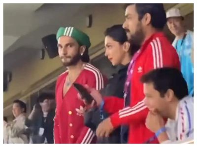 Ranveer Singh has the cutest reaction to fan spotting him with wife Deepika Padukone at Argentina vs France FIFA World Cup final- WATCH