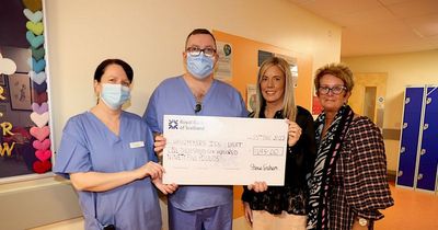 Family of East Kilbride dad who died from covid give thanks and cheque to heroic ICU staff