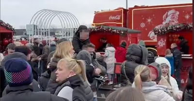 Edinburgh locals wait in huge queue to get up close to Christmas Coca-Cola truck