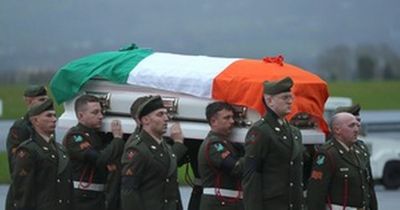 Body of fallen soldier Sean Rooney arrives back in Ireland