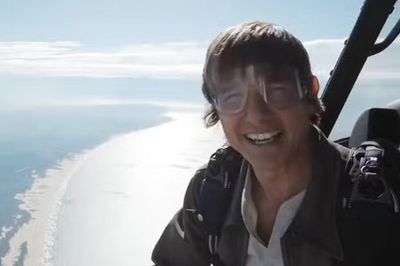 Tom Cruise thanks fans for support while jumping out of a plane on Mission Impossible shoot