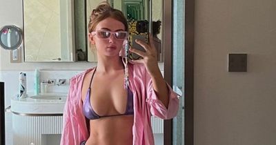 Max George squeezes into Maisie Smith's tiny string bikini for very racy snap