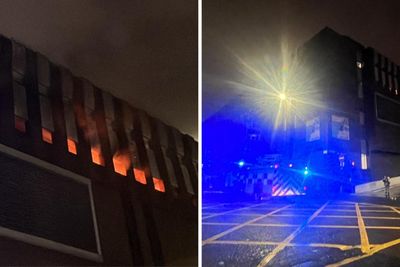 Massive fire breaks out at building in Glasgow as area taped off