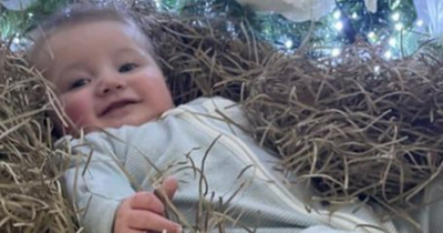 Storm Huntley gets into Christmas spirit with adorable snap of baby Otis in 'manger'